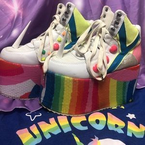 YRU unicorn rainbow platforms size 5